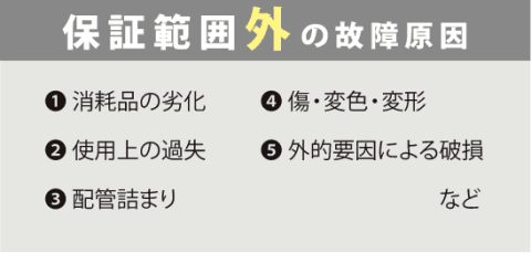 保証範囲外の故障原因